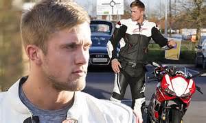 Dan Osborne Slips Into Leather Motorcycle Gear As He Takes