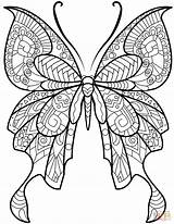 Zentangle Farfalle Malen Supercoloring Schmetterling Stampare Mariposa Mandalas Erwachsene Tiere Farfalla sketch template