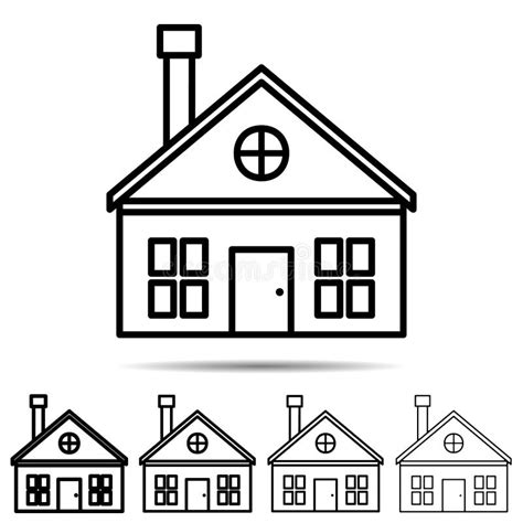 house  shapes icon simple thin  outline vector