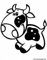Cow Coloring Pages Cute Baby Easy Cartoon Printable Animal Drawing Print Super Kids Clipart Animals Cows Colouring Cliparts Color Simple sketch template