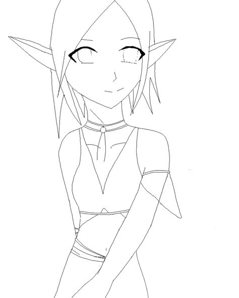 elf girl sketch   color  fantasygirl  deviantart