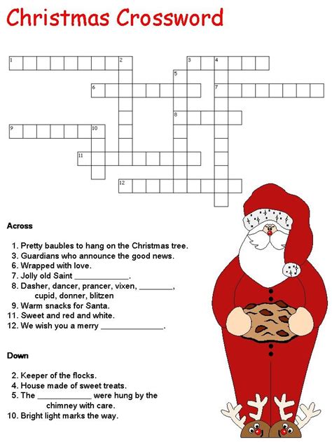 holiday crossword puzzles printable