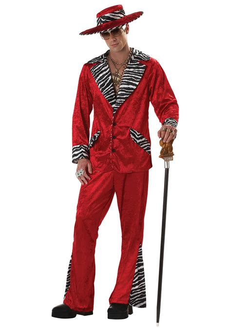 red pimp mens costume