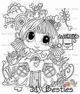 Digi Magical Sherri Baldy Stamp Instant Town Flower Heart Where sketch template