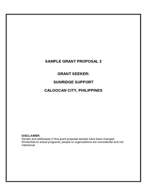 grant proposal template fillable printable  forms handypdf