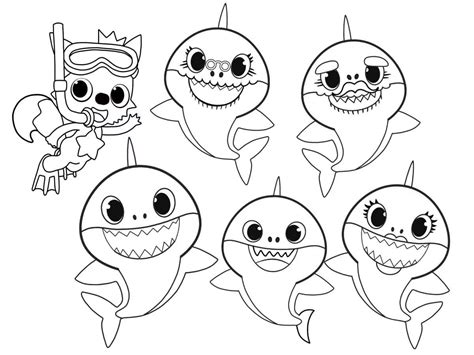 desenhos  baby shark  colorir em  paginas  colorir