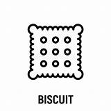 Biscuit Biscotto Icona Sottile Cracker Elemento sketch template