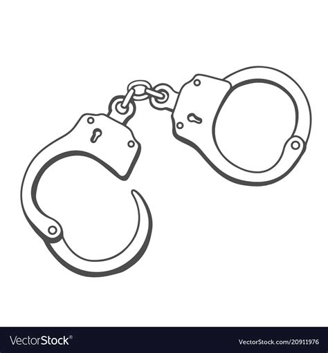 handcuffs hand drawn royalty free vector image