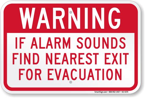 warning alarm sounds exit  evacuation sign sku