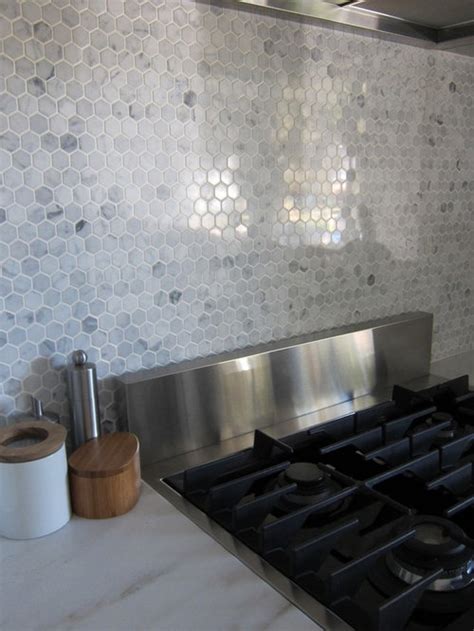 hexagon tile backsplash ideas pictures remodel  decor