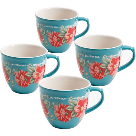 Buy The Pioneer Woman Vintage Floral 4 Piece Mug Set 16 Fl Oz Online