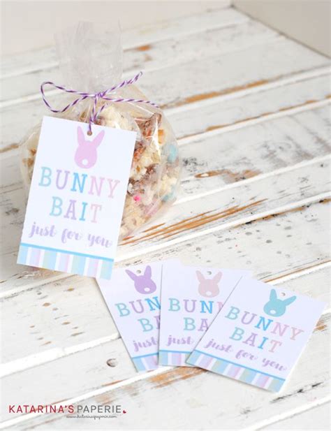 printable bunny bait tags  simple party easter printables