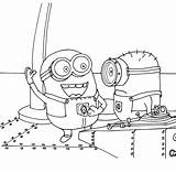 Coloring Minion Minions Pages Printable Despicable Print Kids Easy Tulamama sketch template
