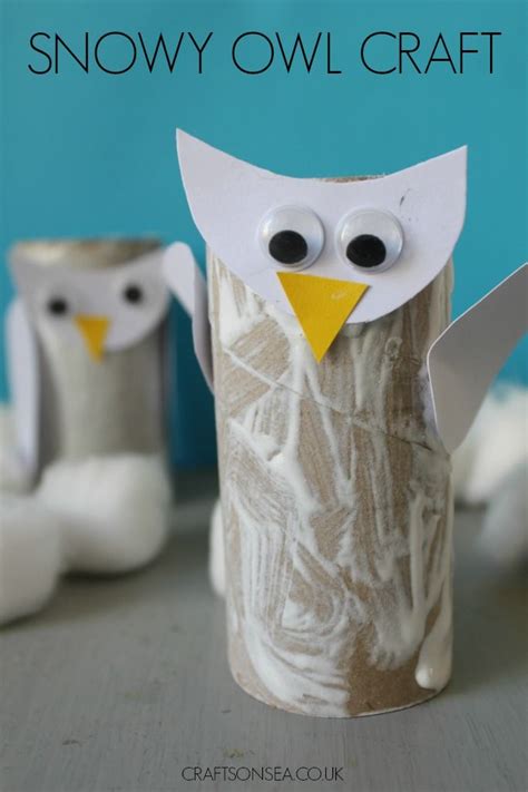 cute snowy owl craft  kids  easy   hands