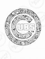 Cubs Chicago Coloring Pages Baseball Drawings Doodle Logo Sheets Colouring Color Drawing Discover Paintingvalley Adult sketch template