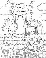 Unicorn Coloring Narwhal sketch template