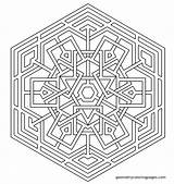 Pages Mandala Geometry Snowflake Sheets Geometri Adult Azcoloring sketch template