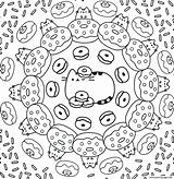 Pusheen Coloring Pages Cat Kawaii Donut Printable Donuts Unicorn Book Pattern Print Sheets Nyan Color Rocks Desert Colouring Info Online sketch template