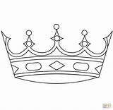 Crown Coloring Pages King Printable Crowns Template Easy Drawing Kids Simple sketch template