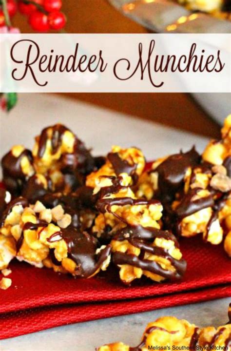 these chocolate drizzled reindeer munchies are popular with reindeer
