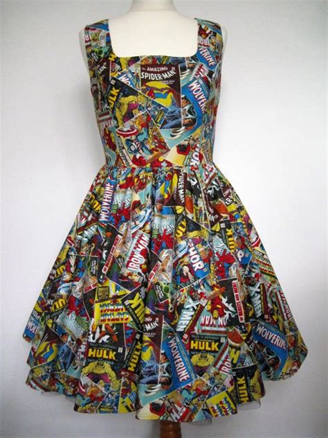 Marvel Comics Dress Alternative Handmade Geeky By Frockasaurus £54 99