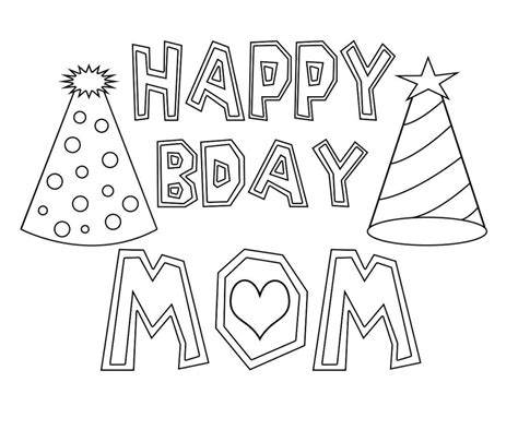 happy birthday mom coloring pages kidsworksheetfun