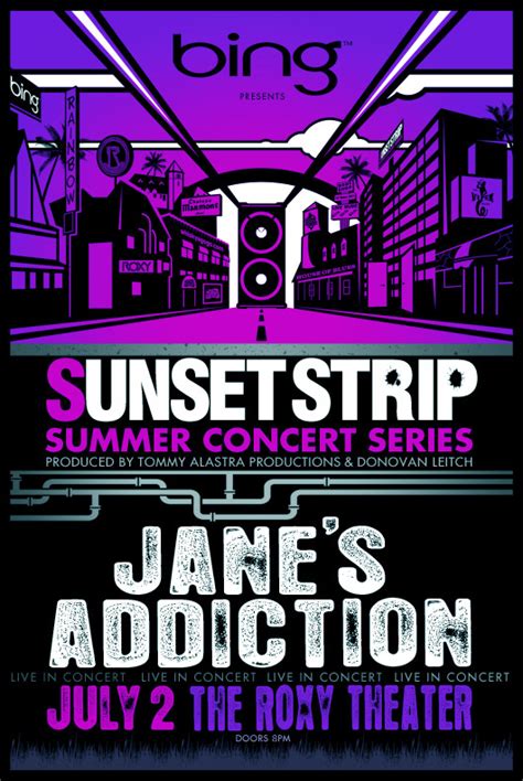 jane s addiction at the roxy flyer and ticket info
