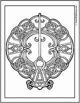 Celtic Coloring Pages Adults Printable Key Color Knot Template Triquetra Colorwithfuzzy Getcolorings Print Irish Bell sketch template