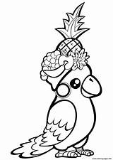 Coloring Parrot Pages Cute Printable Fruit Head Its Print Parrots Drawing Template Animals sketch template