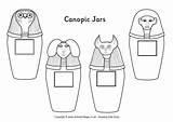 Canopic Jars Colouring Coloring Egypt Egyptian Ancient Jar Kids Pages Clipart Sarcophagus History Crafts Activityvillage Template Mask Lessons Map Designs sketch template