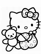 Coloring Kitty Hello Pages Baby Bear Teddy Colouring Kids Playing Clipartmag sketch template