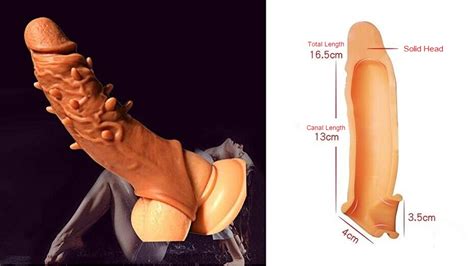 spikey reusable penis sleeve extender enlarger sheath