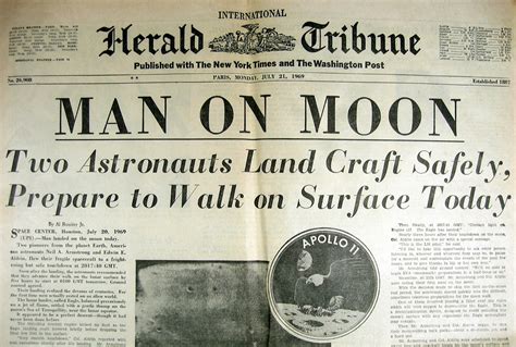 moon landing newspapers exhibition samples