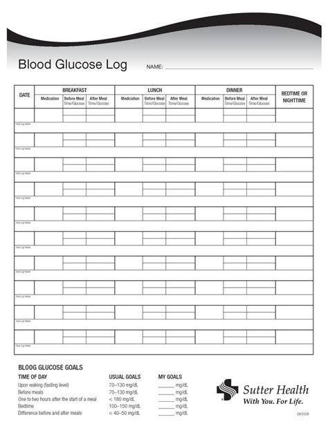 printable monthly blood glucose log sheet printabletemplates