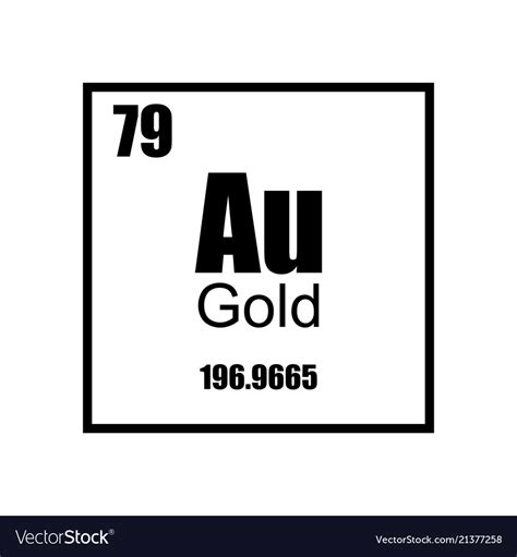 gold element periodic table royalty  vector image