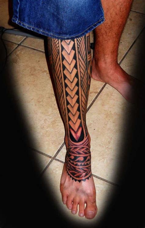 beautiful design tattoo  leg marquesan tattoos samoan tattoo