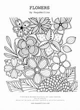 Coloring Flowers Freebies Magamerlina sketch template