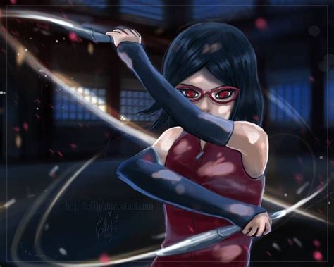 sarada uchiha by effy7 uchiha kunoichi naruto sasuke uchiha