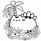 Pusheen Coloring Pages Cat Book Unicorn Cartoon sketch template