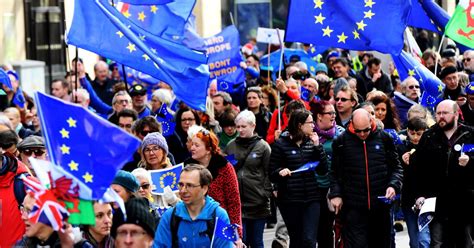 hundreds turn   cardiff  protest  brexit wales