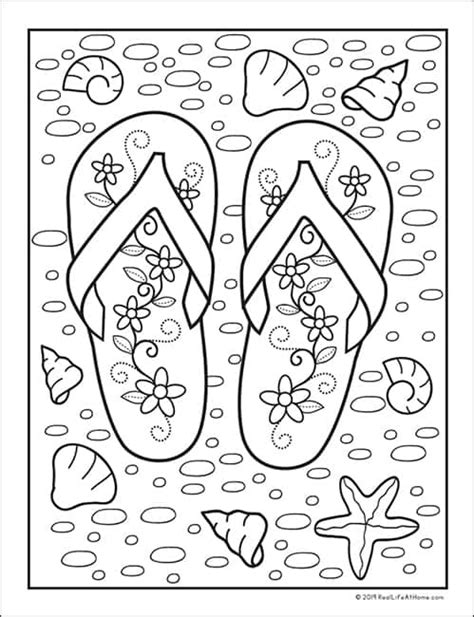 flip flop coloring pages  printable  printable templates