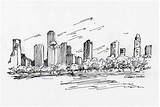 Houston Skyline Sketch Drawings Drawing Downtown Boston Pen Ink Sketches Paintingvalley sketch template