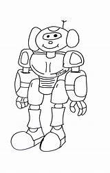 Robot Coloring Robots Kids Pages Print Simple Funny Color Drawing Children Printable Very sketch template