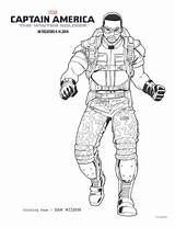 Soldier Wilson Marvel Colorare Invierno Soldado Bucky Barnes Capitan sketch template