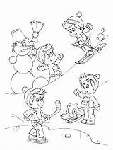 Pages Coloring Outdoor Scene Snowball Fight Getcolorings Color Getdrawings sketch template