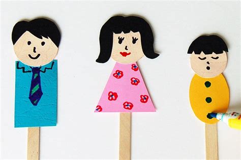 family stick puppet templates  printable templates coloring