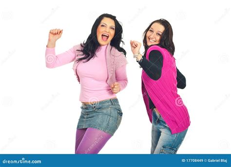 Danse De Deux Jeunes Femmes Image Stock Image Du Mains Encourager