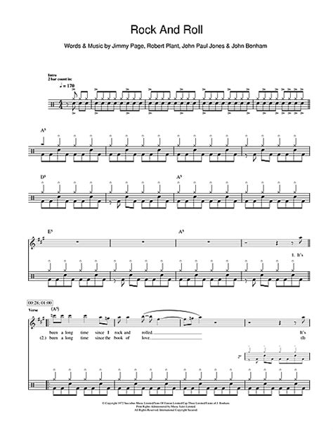 Rock And Roll By Led Zeppelin Drums Digital Sheet Music