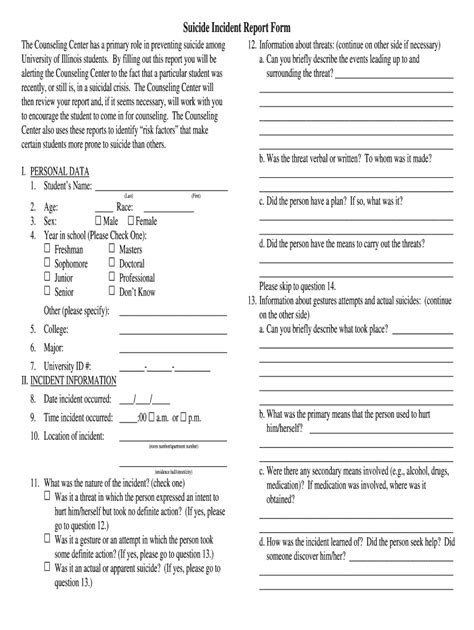 suicide incident report fill out and sign printable pdf template