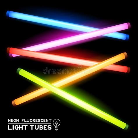 neon fluorescent light tubes stock vector illustration  bright